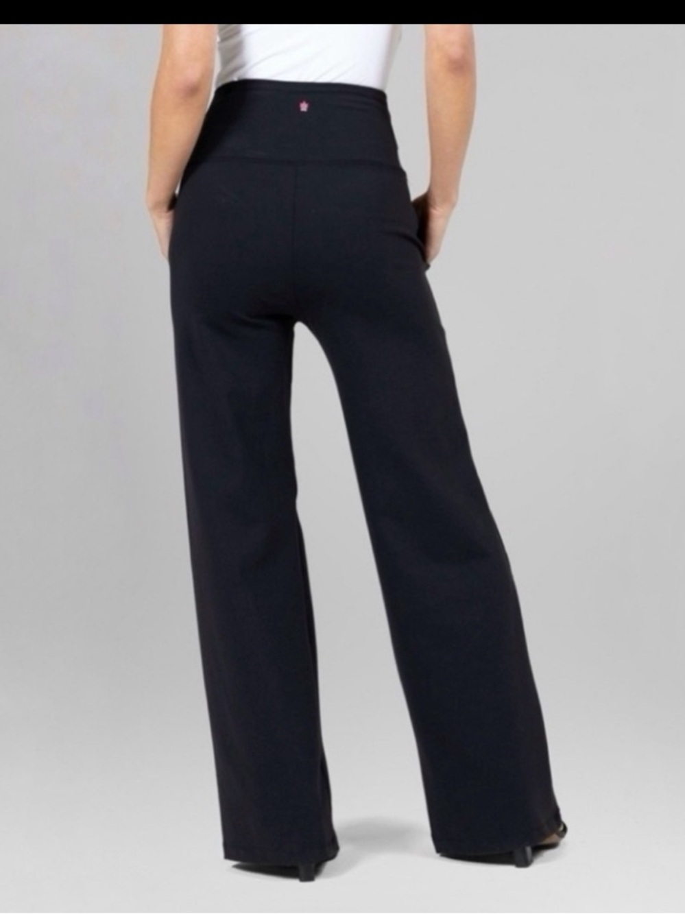 KiraGrace High Waist Wide Leg Tailored Yoga Dress Pant Black XL Pockets Travel